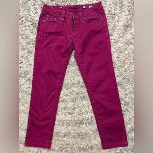 Miss Me Skinny Embellished Jeans Size 29 inseam 26 Raspberry #JP5616S3